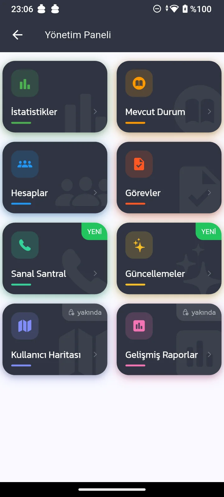 TamSucu yönetim paneli ekranı